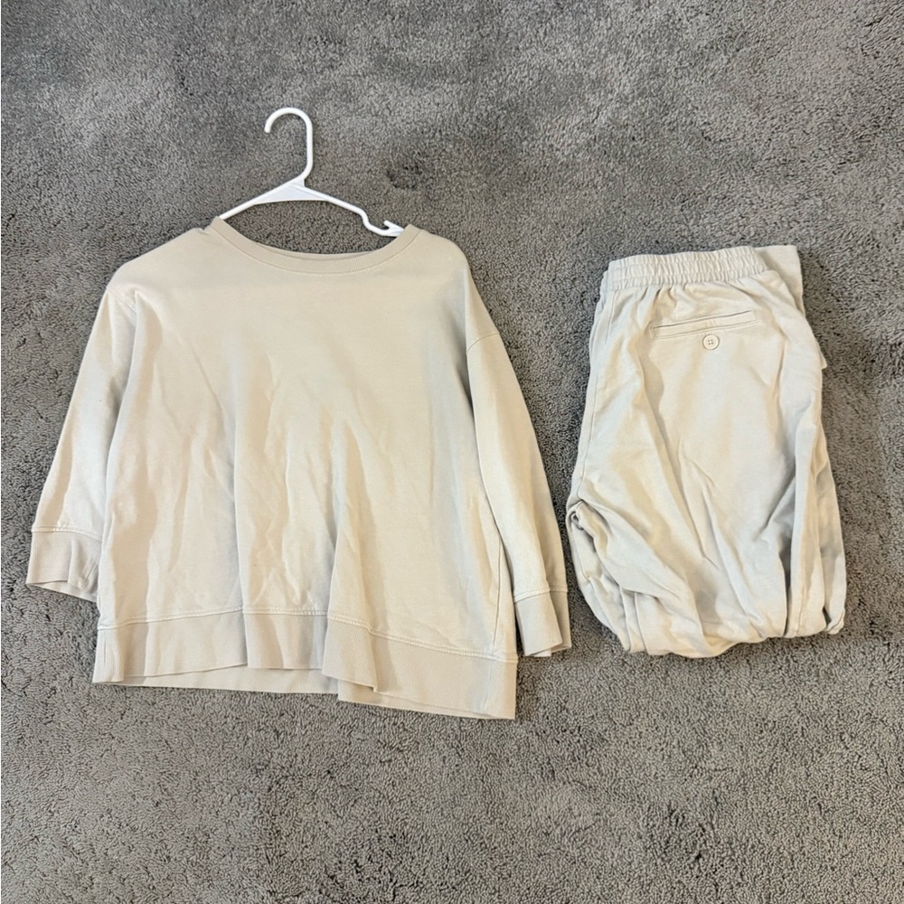 Zara Beige Knit Top and Pants set